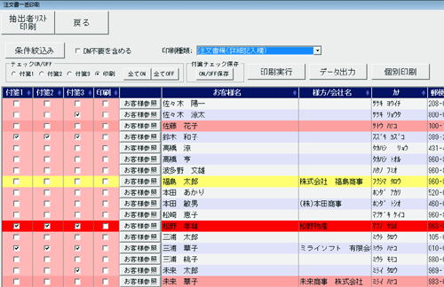 重要度サンプル画面